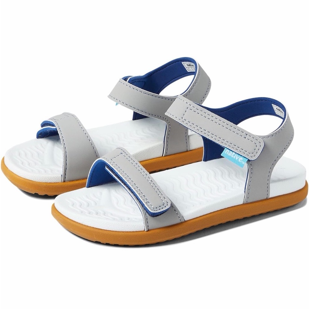 Native Kids Sandals in Gray and White